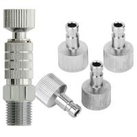 ราคา 1Set Airbrush Quick Disconnect Coupler Fitting Adapter Metal Male Connectors Airbrush Quick Release Adapter with 4 Fittings 1 8inch Part Air Horse Airbrush Quick Connector (19678886012)