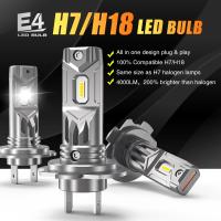 ราคา 2Pcs H7 16000lm LED Fanless ไฟหน้าหลอดไฟ6500K สีขาวไร้สายรถหัวโคมไฟ LED 360 H7มินิหลอดไฟ H7 CSP ชิป12V 55W (20065850907)