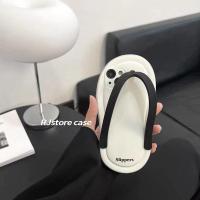 ราคา 2024 XIN C电子1 Fun and funny white flip flops suitable for iPhone14 15promax Apple 13 mobile phone case 12 trendy models 11 creative xsmax silicone xr anti fall 14plus protective shell xs set (20777240