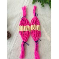 ราคา ด้าย ผูกข้อมือ สีชมพูเข้ม สีหวานจับใจ ไหม มัดมือ ด้ายสายสิญจน์ ลูกปัดสีครีม 5 เม็ด ครูบาบุญชุ่ม (16426368164)