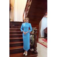 ราคา ชุดไทยจิตรลดาสีฟ้าสำหรับวันแม่ ชุดไทยเรือนต้น ผ้าไหมหม่อนอัดผ้ากาวทั้งชุดเสื้อ ผ้าถุง งานสวยเย็บละเอียดมากค่ะผ้าถุงฟรีไชร์ป้ายตะขอ (15462479780)