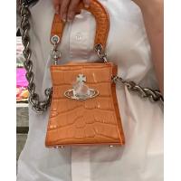 ราคา Vivienne Westwood Gao เวอร์ชันกระเป๋าถือใบเล็กได้รับการออกแบบหลังจากตะวันตกแปซิฟิกขนาดเล็กลายจระเข้คาดเอวน่ารักสำหรับพกพามือกระเป๋าโท้ทกระเป๋าไหล่เอียงสายโซ่หนา (20273433166)