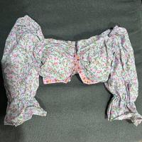 ราคา Sawa Store เสื้อครอป แขนตุ๊กตา ลายดอก มีฟองน้ำด้านใน (19038125504)