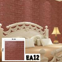 ราคา ลดล้างสต็อค Wallpaper3D แพ็ค10แผ่น วอลเปเปอร์3มิติ แผ่นใหญ่ ขนาด70X77cm ติดผนังหนา3 5มิล ลายอิฐ มีกาวในตัว กันน้ำ ติดผนังห้องนอน ห้องนั่งเล่น (9126440801)