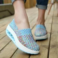 ราคา HOT14 Summer Sneakers Women Shoes Wedges Increased Thick Platform Shoes Woman Woven Breathable Cal Sneakers Tenis Chaussure Femme (20883252394)