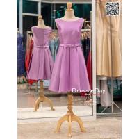 ราคา ชุดราตรีออกงาน ชุดราตรีสวยหรู ชุดราตรีสั้น PFS008 PRP ม่วง (9056383604)