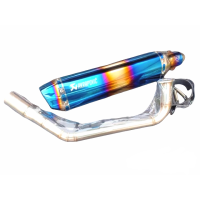 ราคา ชุดท่อ ท่อมอเตอร์ไซค์แต่ง ท่อแต่งPCX150 ฮอนด้า พีซีเอ็กซ์150 ปี 2014 2017 ปลายท่อ AK18 นิ้วใบเรียวสีรุ้ง (12584458446)