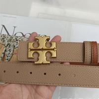 ราคา Tory Burch TB เข็มขัดหนังแท้สำหรับผู้ชายเข็มขัดเครื่องประดับแฟชั่นลายลิ้นจี่สองด้านสำหรับชายหนุ่ม3 8ซม (20637987875)