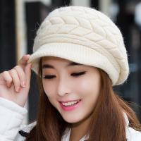 ราคา COD ฤดูใบไม้ร่วงและฤดูหนาวหญิงบวกกำมะหยี่อบอุ่นสั้นปีกหมวกหมวกหมวกเบเร่ต์หูขนกระต่ายหมวกหมวกถักหมวกขนสัตว์ (16725256872)