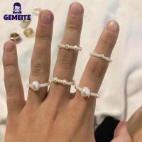 ราคา GEMEITE Fast Delivery 5pcs set Women Pearl Elastic Rings Set Elegant Adjustable Ring For Fashion Accessories Jewelry (21026803773)