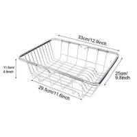 ราคา Stainless Steel Vegetables Drain Rack Adjustable Sink Fruit Storage Holder Dish Home Organizer Drying Kitchen Functional Basket (20069350350)
