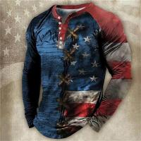 ราคา แฟชั่นของผู้ชายเสื้อยืดแขนยาว3d เสื้อยืด Usa พิมพ์ลายนกอินทรีเสื้อผ้าผู้ชายเสื้อคอวีผ้าฝ้าย (19977218024)