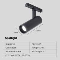 ราคา รางไฟแม่เหล็กอัจฉริยะหรี่แสงได้มีไฟส่อง LED รีโมทคอนโทรล48VLed โคมไฟติดเพดานรางไฟไม่มีไฟสปอตไลท์ออกแบบไฟหลัก (17780366139)