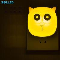 ราคา SOLLED ไฟกลางคืนรูปนกฮูกน่ารักไฟเซนเซอร์ LED ใช้ควบคุมโคมไฟกลางคืนห้องนอนเด็กปลั๊กแบบยุโรปโคมไฟติดผนังสำหรับห้องนอนเด็ก (11290992890)
