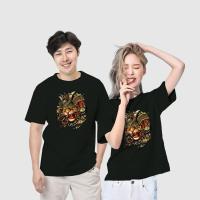 ราคา เสื้อยืดคอกลมสกรีน พิมพ์ลายหัวเสือซามูไร เสื้อคู่รักไม่ร้อน เสื้อconton100 (20930858488)