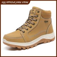 ราคา SGG รองเท้าบูทหิมะแฟชั่นสำหรับผู้ชายรองเท้ารองเท้าบูทส์ข้อเท้าลำลองขนเฟอร์ให้ความอบอุ่นหนังแท้สำหรับผู้ชายรองเท้าบูทสีเหลืองรองเท้าบูตลุยป่าทหาร (19966351526)
