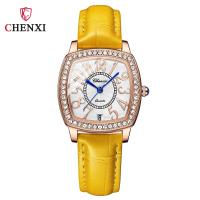 ราคา CHENXI Chenxi Wine Barrel Square Fashion Ladies Watch Waterproof Digital Calendar Quartz Strap Diamond Watch QYUE (19772653196)
