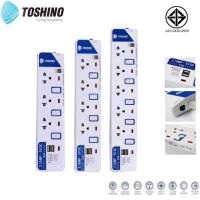 ราคา TOSHINO รางปลั๊กไฟ มี3 5ช่อง 2 USB สายยาว3เมตร (9571867464)