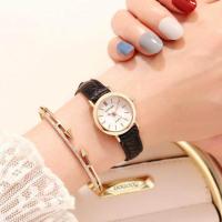 ราคา Exquisite Little Ladies Dress Watch Retro Leather Female Clock Brand Ladies Fashion Mini Design Watch Clock Watch Women (20009172292)