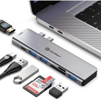 ราคา USB C Hub Multiport Adapter for Macbook Pro Air UtechSmart 7 in 2 Macbook Accessories Dongle with Thunderbolt 3 Port 100W PD 5K 30HZ 40Gbps 4K HDMI 3 USB3 0 Data Port SD and MicroSD Card Reader (15901