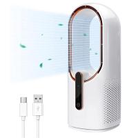 ราคา Portable Desk Fan USB Rechargeable Battery Operated Bladeless Fan Personal Small Quiet Fan for Home Office Bedroom (15152335217)