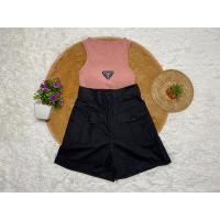 ราคา กางเกงแต่งกระดุมหน้า เสื้อครอปพาด้าPrada 2ชิ้น (10400363393)