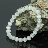 ราคา หินตาแมว หินไพฑูรณ์ สีขาว ขนาด 8 มิล Cats Eye Chrysobery กำไลหินมงคล หินแห่งความรัก ความเมตตา หินสี กำไลหิน หินมงคล หินสีขาว by ออมทอง (4110738576)