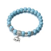 ราคา Chloeh Hornbye Shop Ladies Fashion European and American Ethnic Bracelet Classic Turquoise Elephant Bracelet Ball Bead Stretch Hand Jewelry (12971322432)