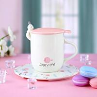 ราคา แมวเกาะแก้ว 3มิติ แก้วเซรามิกทนความร้อน แก้วน้ำ แก้วกาแฟ มีช้อนและฝาปิด (5502496639)