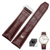 ราคา Hot seller TOP Genuine Leather watchband For MAURICE LACROIX watches strap black brown 20mm 22mm with folding buckle bracelet (14717123707)