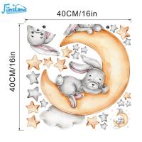 ราคา กระต่ายสติ๊กเกอร์ติดผนัง FunsLane นอนหลับอยู่บนดาวพระจันทร์เมฆสติ๊กเกอร์ดีคอลติดผนังการตกแต่งห้องเด็กห้องรับแขกห้องนอน (21194260540)