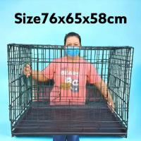 ราคา มี 4 ขนาด กรงเหล็กพับ กรงกันสนิมแข็งเเรง ขนาดใหญ่ กรงหมา กรงแมว กรงเต่า กระต่ายเเพรีด็อก พร้อมถาด พับเก็บได้ (1783198395)