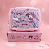 ราคา กล่องอาหารกลางวันแบบพกพา Sanrio Hello Kitty การ์ตูนอะนิเมะ My Melody Kuromi Cinnamoroll 304สแตนเลสประทับตรากล่องใส่อาหาร (20239713852)