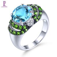 ราคา Lohaspie เครื่องประดับ5 5กะรัต925เงินแท้แหวนพลอยท้องฟ้าสีฟ้าธรรมชาติพลอยเทียมแหวนไดออพไซด์อัญมณีหลากสีแหวนเงินประดับทับทิมสำหรับผู้หญิงแหวนเครื่องประดับเงิน925ของแท้ (19885430707)
