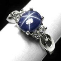 ราคา แหวนเงินแท้ 925 พลอยบลูสตาร์แซฟไฟร์ blue star sapphire น้ำหนัก 2 37 กะรัต (19756261473)