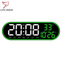 ราคา หน้าจอจอแสดงผล LED ขนาดใหญ่เตือนนาฬิกา15นิ้วแสดงเวลา12 24ชั่วโมงนาฬิกาแขวนผนังปรับความสว่างได้5ระดับสำหรับบ้านบ้านไร่สำนักงาน (20180045501)