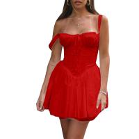 ราคา Zhnenanqu ชุดผู้หญิงคอเสื้อคอชุดเดรสยาวฤดูร้อนชุดเดรสลำลองเดรสสายเดี่ยวสั้นผูกเชือกชุดเดรสทรงเอหน้า (19877524902)