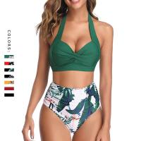 ราคา ชุดว่ายน้ำสตรีบิกินี่เอวสูงแยกชุดว่ายน้ำพิมพ์สายชุดว่ายน้ำ (19722000931)