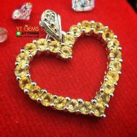 ราคา จี้ซิทริน หัวใจ จี้เงินแท้ ชุบทองคำขาว พลอยซิทรินแท้ YTG 8677 (17530079352)
