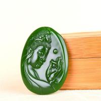 ราคา ธรรมชาติสีเขียวหยกเจ้าแม่กวนอิมจี้จีนสร้อยคอมือแกะสลักเสน่ห์ Jadeite เครื่องประดับแฟชั่นพุทธศาสนาพระเครื่องสำหรับผู้ชายผู้หญิงของขวัญ (15717672129)