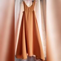 ราคา ส่งต่อ ชุดเดรส ยาว สีส้มอิฐ ใส่เป็นชุดเอี๊ยมก็เก๋ เดรสยาวก็น่ารัก (15268388261)