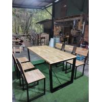 ราคา ชุดโต๊ะอาหาร พร้อมเก้าอี้ 6 ที่นั่ง โต๊ะขาเหล็ก ขาสี่เหลี่ยมคางหมุ ท็อปไม้ยางพาราประสาน ไม้จริง (9754253247)