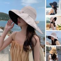 ราคา หมวกชาวประมงสีทึบตกแต่งด้วยโบว์แยกด้านหลังของผู้หญิงหมวกบังแดดมีระบายกว้างเครื่องประดับแฟชั่น (20058653107)