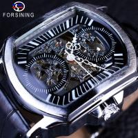 ราคา Forsining Style Mens Fashion Casual Hollow Mechanical Movement Automatic Mechanical Watch QYUE (19733419133)