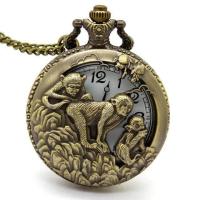 ราคา Retro Antique Chinese Zodiac Openwork Pendant Necklace Mens Round Bronze Pocket Fob Watch Boy USSR Relogio De Bolso Gifts Dog (17290313858)