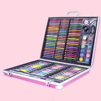 ราคา Childrens watercolor pen painting set gift box brush crayon primary school students art supplies drawing board color lead crayon combination (19824540129)