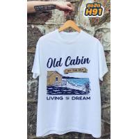 ราคา เสื้อยืดคลาสสิคลายวินเทจ เสื้อยืดแนวเท่ห์ๆ สีขาว (9252710301)