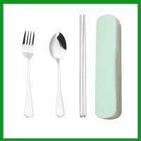 ราคา ชุดช้อนส้อมสแตนเลส304 ชุดช้อนส้อม กล่องใส่ช้อนส้อม ช้อนส้อมเกาหลี ตะเกียบ พกพา และ ชุดช้อนส้อมขนมหวาน ช้อนส้อม ชุดช้อนส้อมตะเกียบ ชุดช้อนส้อมเกาหลี ช้อนส้อมพกพาพร้อมกล่อง (16083658943)