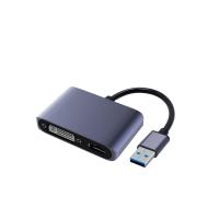 ราคา DVI VGA splitter usb adaptor USB TO HDMI DVI dual display for Windows788 110 (10224271631)