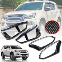 ราคา ครอบไฟหน้า ครอบไฟท้าย รุ่น อีซูซุ มิวเอ็กซ์ ISUZU MU X MUX ปี 2017 2020 ลายเคฟล่า 6 ชิ้น (7724732327)